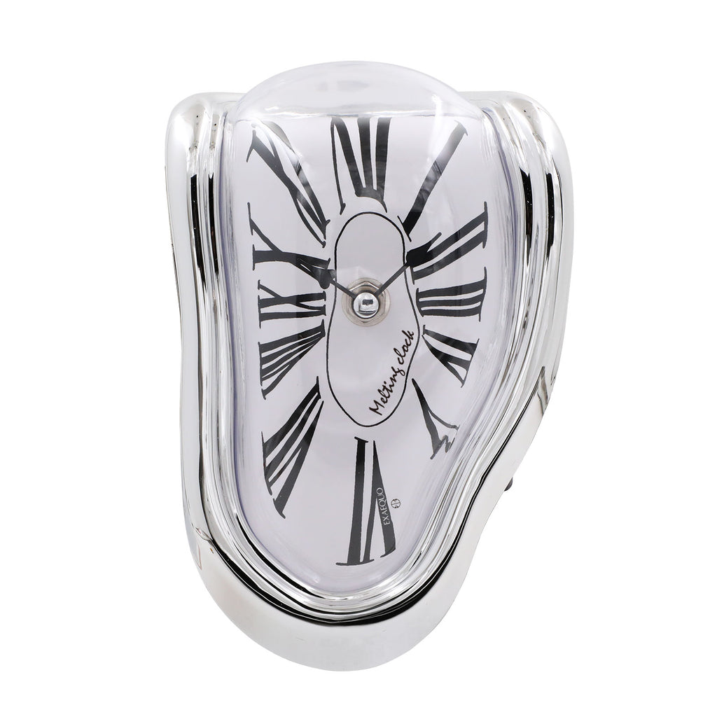 Melting Clock - ABS Silver Color Case - White Dial