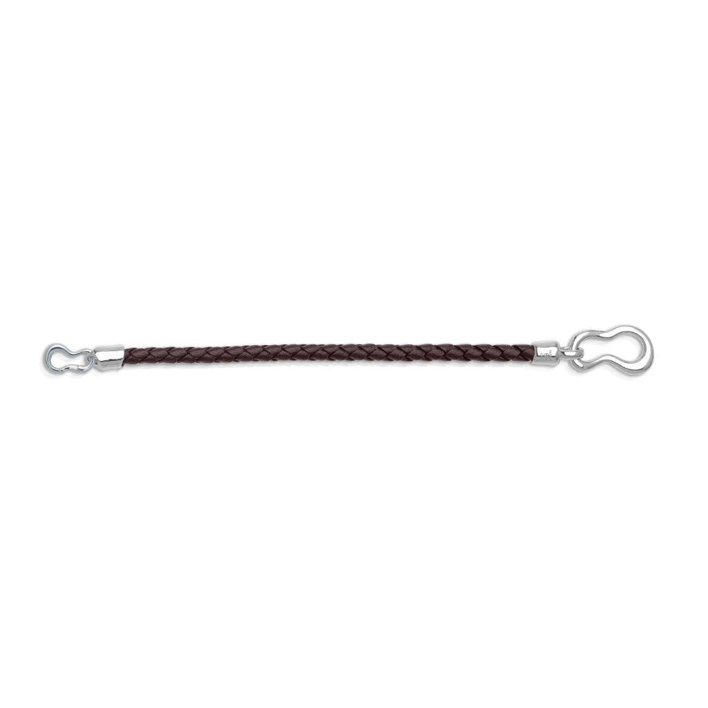 Crochet Leather Bracelet Dark Brown
