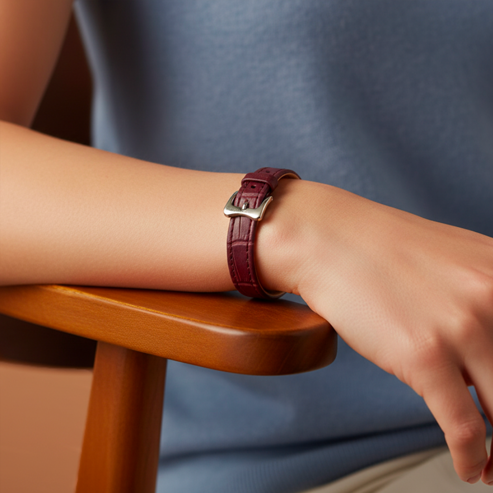 Seconda Pelle Bracelet Flat Burgundy
