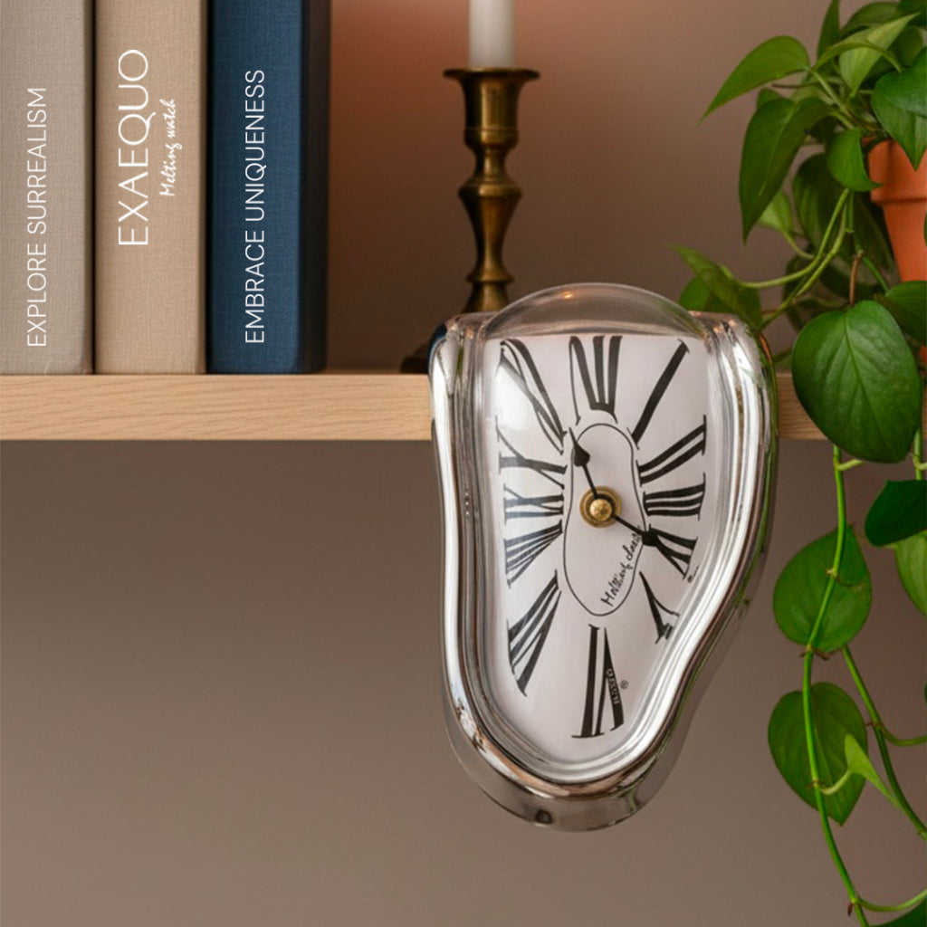 Melting Clock- ABS Gold Color Case - White Dial