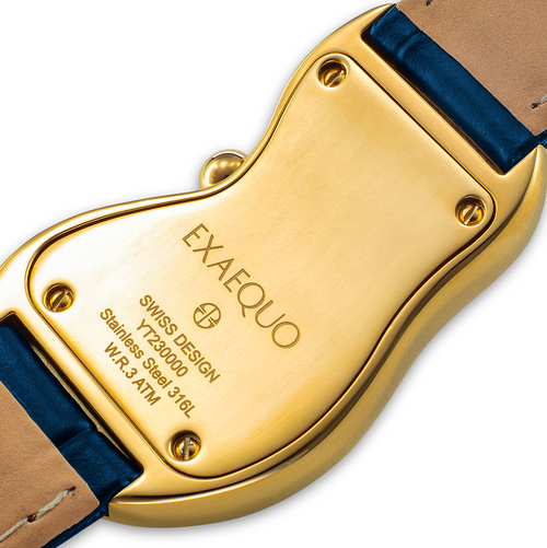 Classic Melting Watch Stainless steel 316L Blue - PVD Yellow Gold