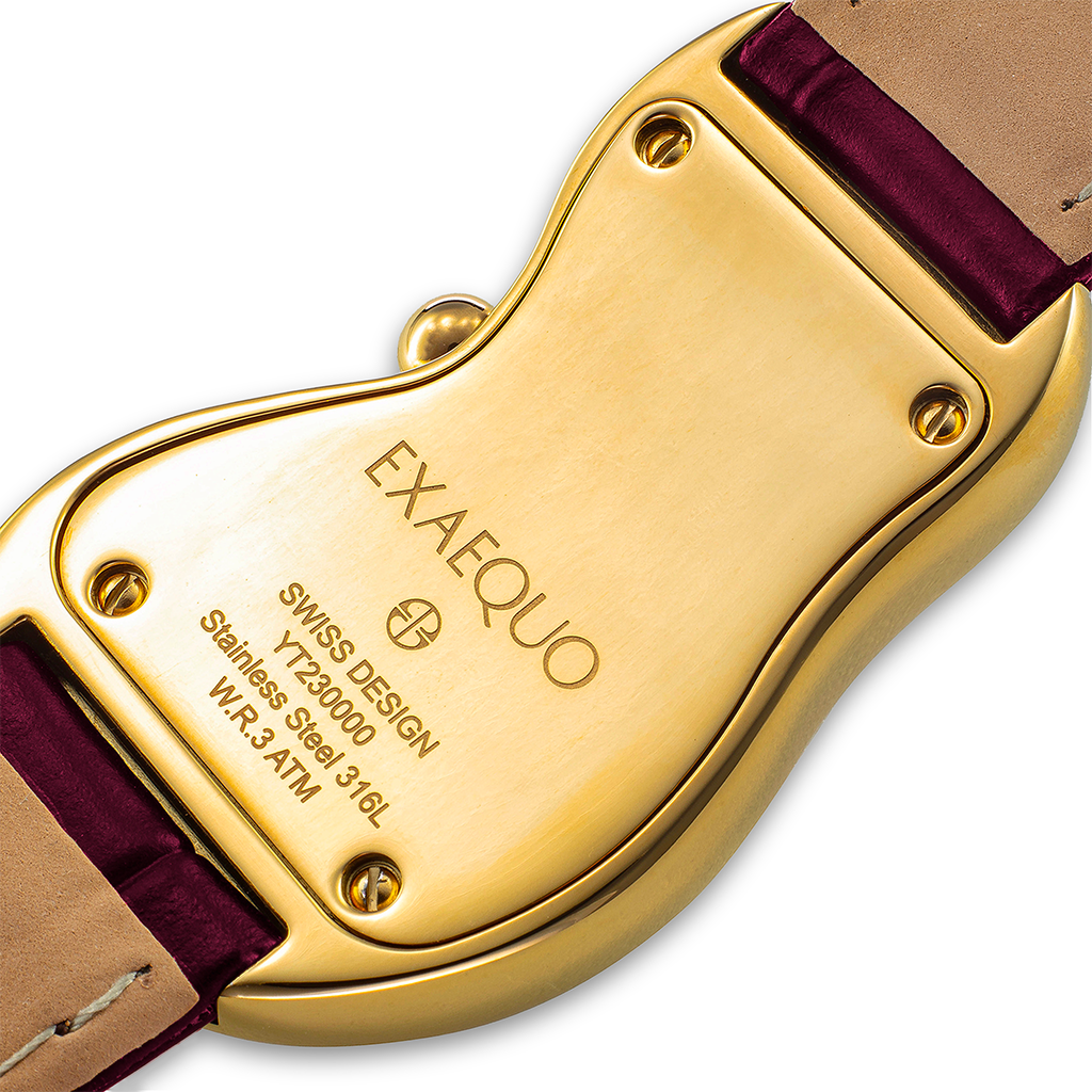 Classic Melting Stainless steel 316L Burgundy - PVD Yellow Gold