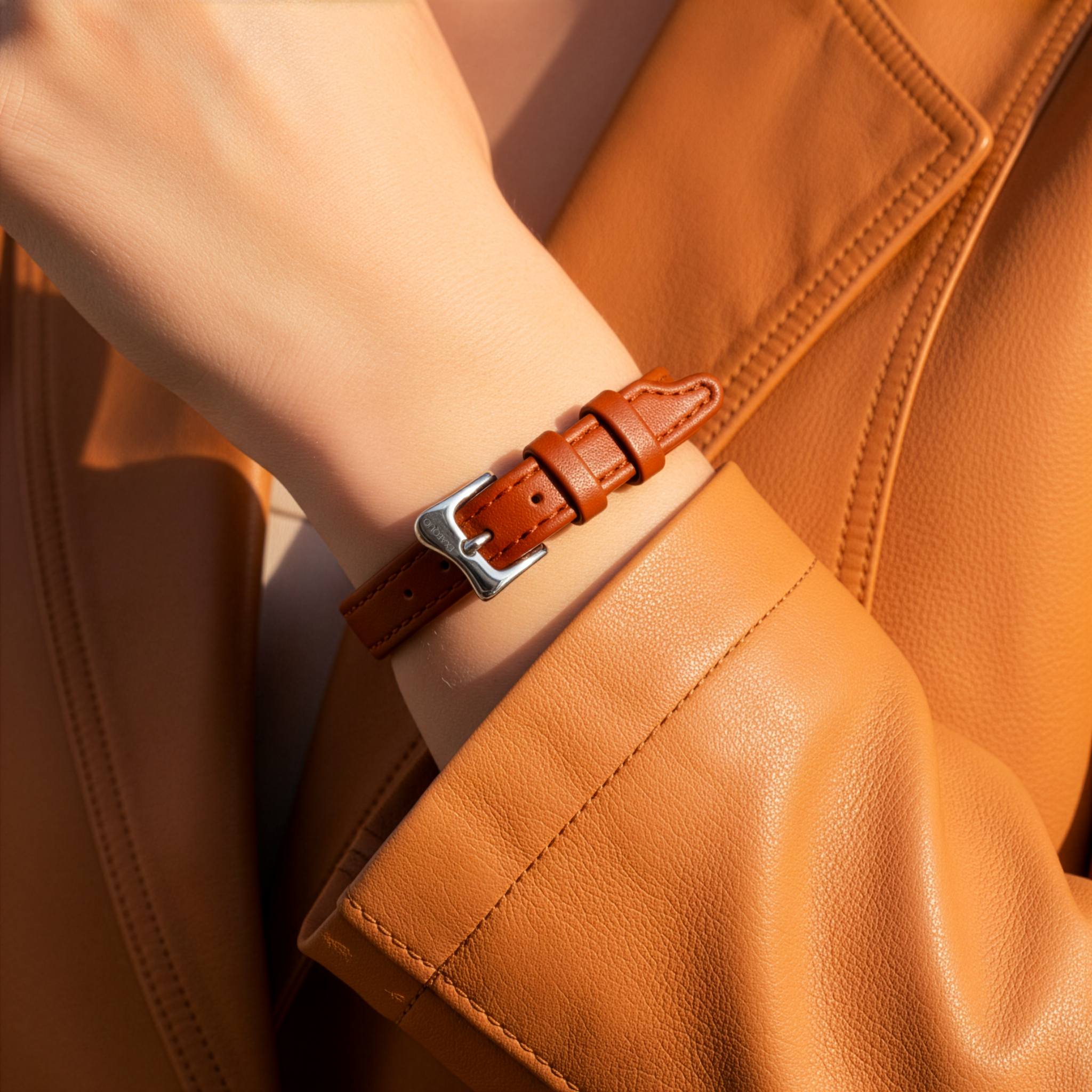 Seconda Pelle Bracelet Flat Light Brown