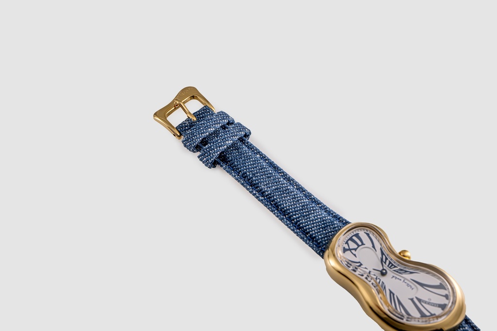 Melting Watch PVDYG SS 316L White Jeans HS Code 9102.11.65