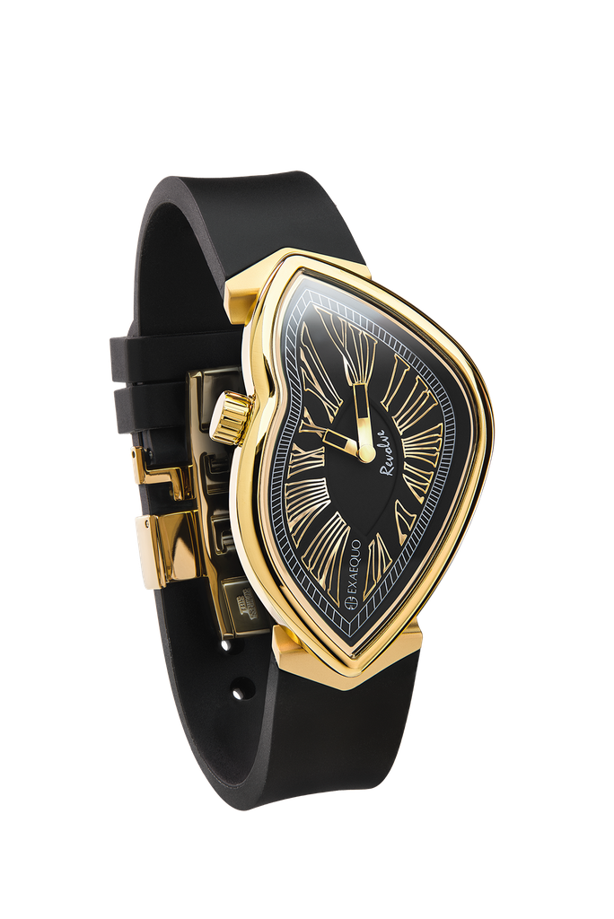Revolve Melting Watch PVDYG ss316L Black HS Code 9102.11.65