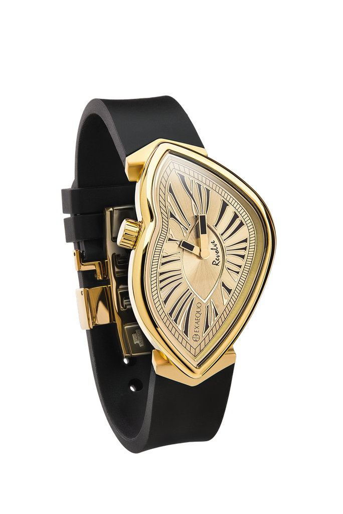 Revolve Melting Watch PVDYG ss316L Gold HS Code 9102.11.65