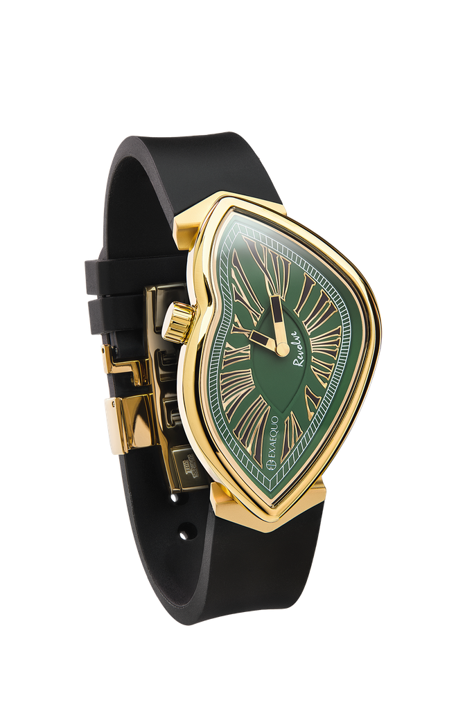 Revolve Melting Watch PVDYG ss316L Green HS Code 9102.11.65