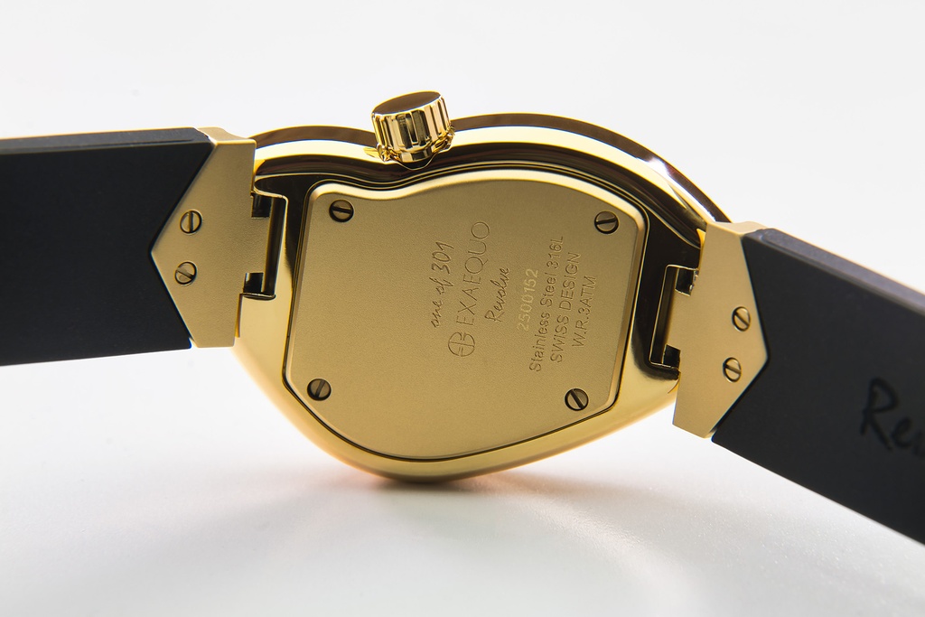 Revolve Melting Watch IP YG SS316L Blue HS Code 9102.11.65