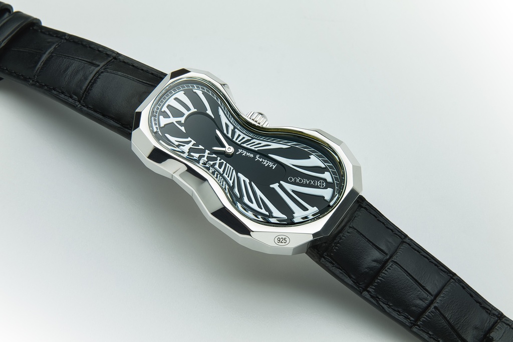 Polyhedron 925 Melting Watch Black HS Code 9102.11.65