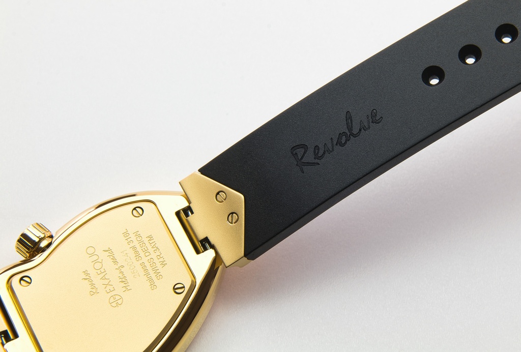 Revolve Melting Watch IP YG SS316L Black HS Code 9102.11.65