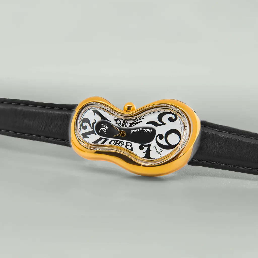 [DEX0002.0056] Dalì Classic Melting Watch Stainless steel 316L Black and White PVD Yellow Gold One of 329.webp