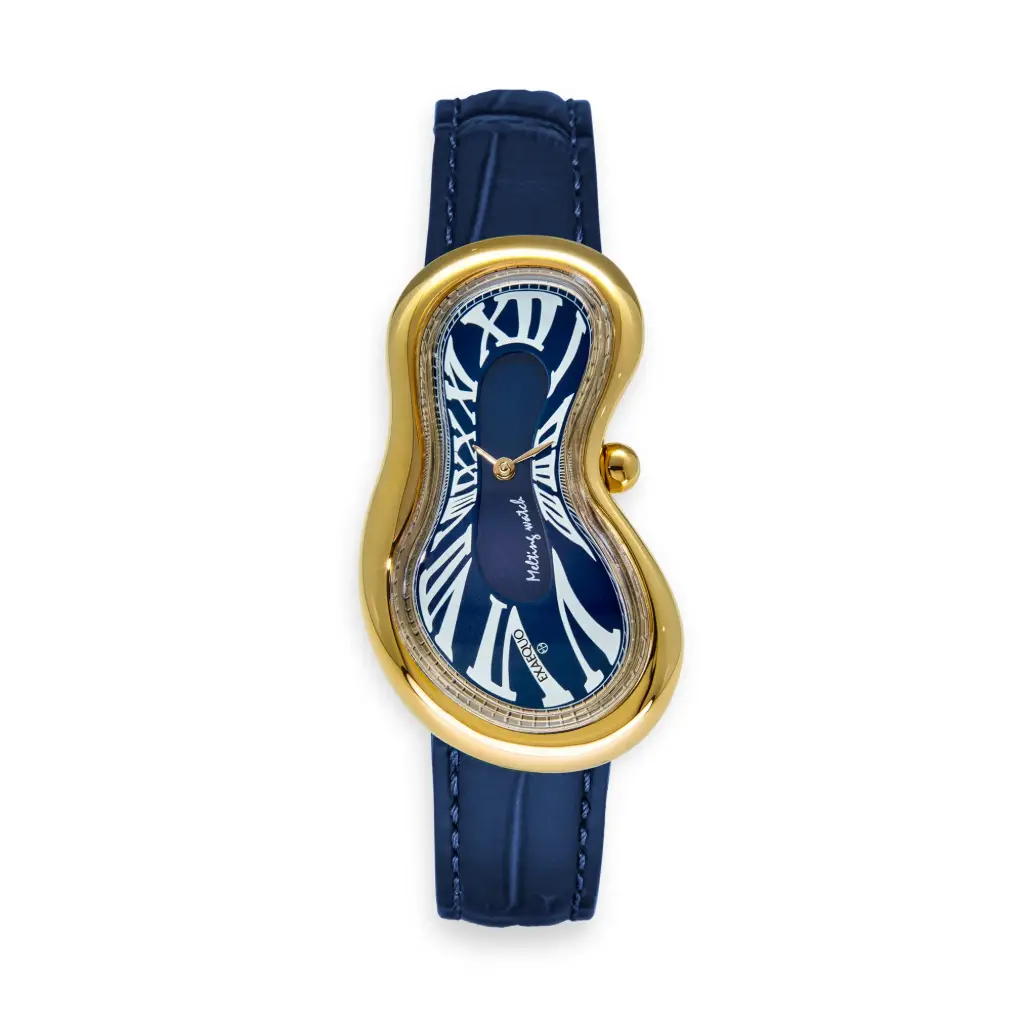 [EX0002.0004] Classic Melting Stainless Steel 316L Blue - PVD Yellow Gold