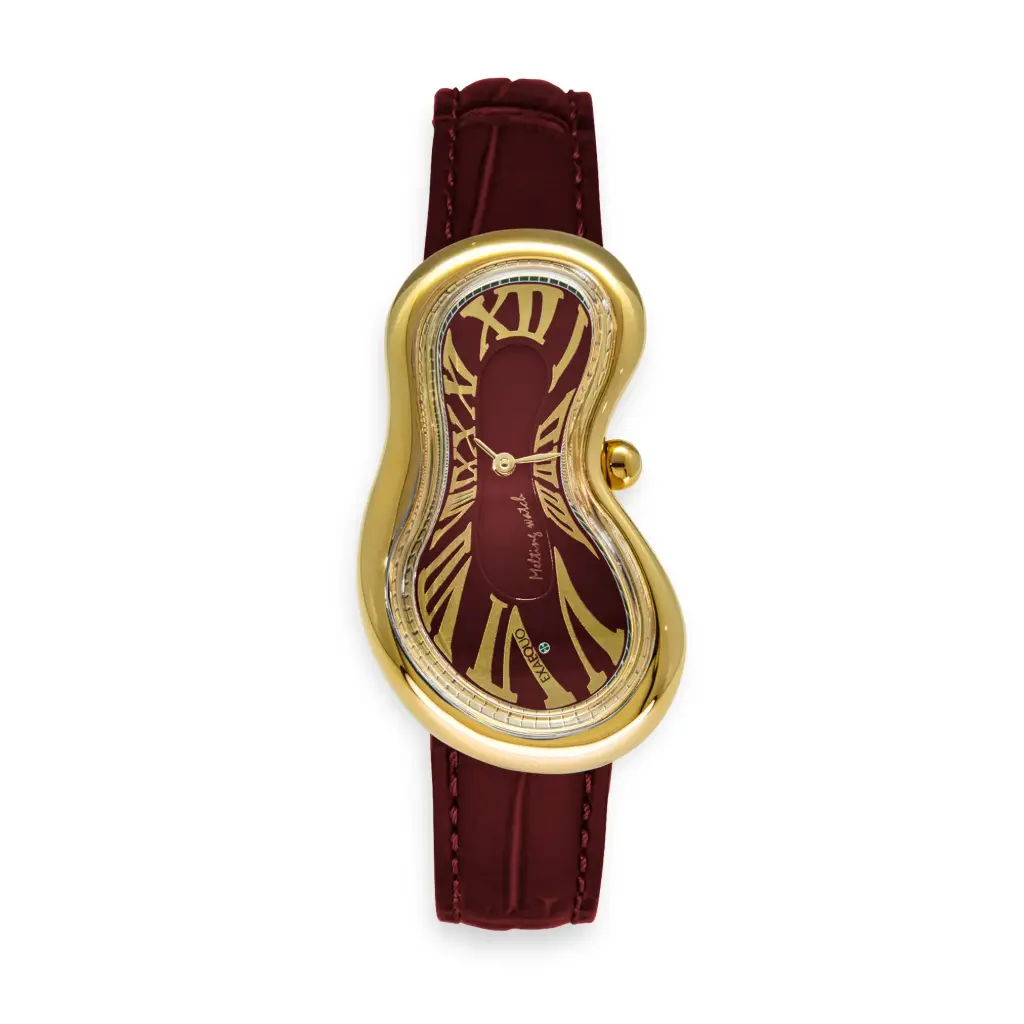 Classic Melting Stainless Steel 316L Burgundy - PVD Yellow Gold