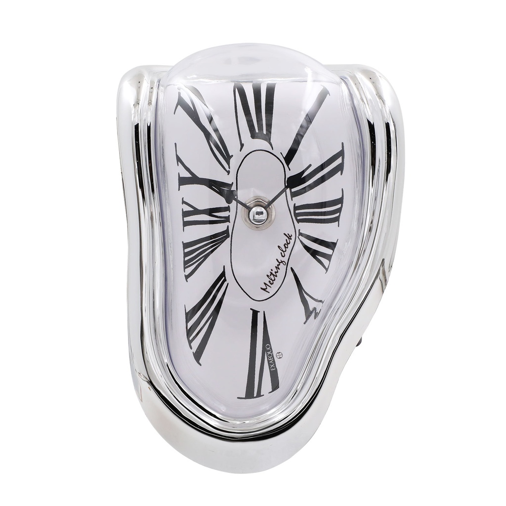 Melting Clock- ABS Silver Color Case - White Dial