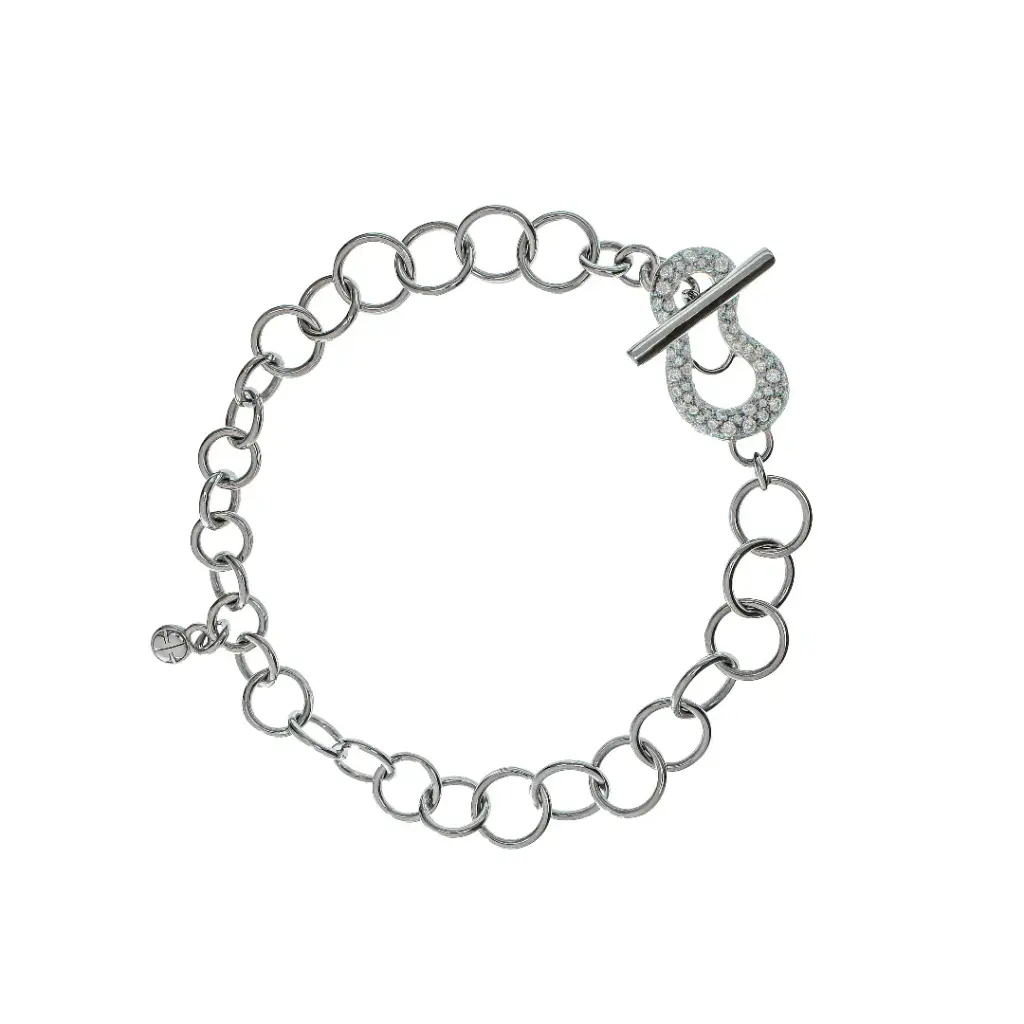 [EX40.43.0.1] T-Bar Bracelet White Gold 18K with Diamonds
