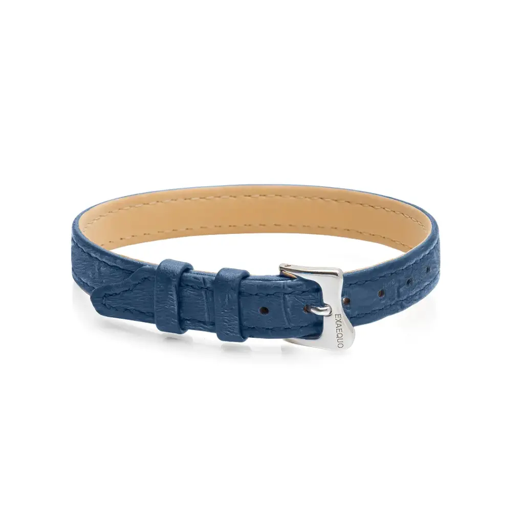 [EX10.57.1.0.S.2.4] Seconda Pelle Bracelet Croco Blue (S)