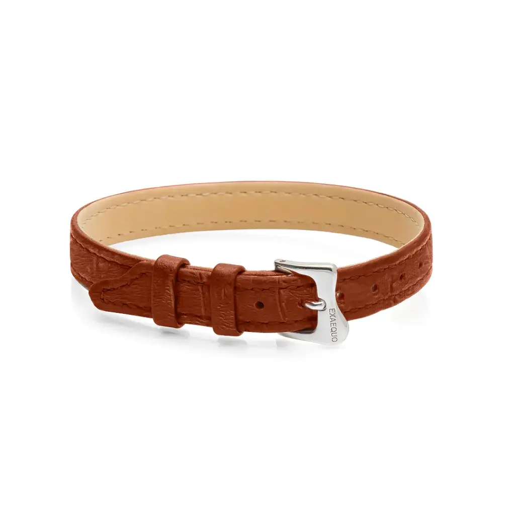 [EX10.57.1.0.S.2.3] Seconda Pelle Bracelet Croco Light Brown (S)