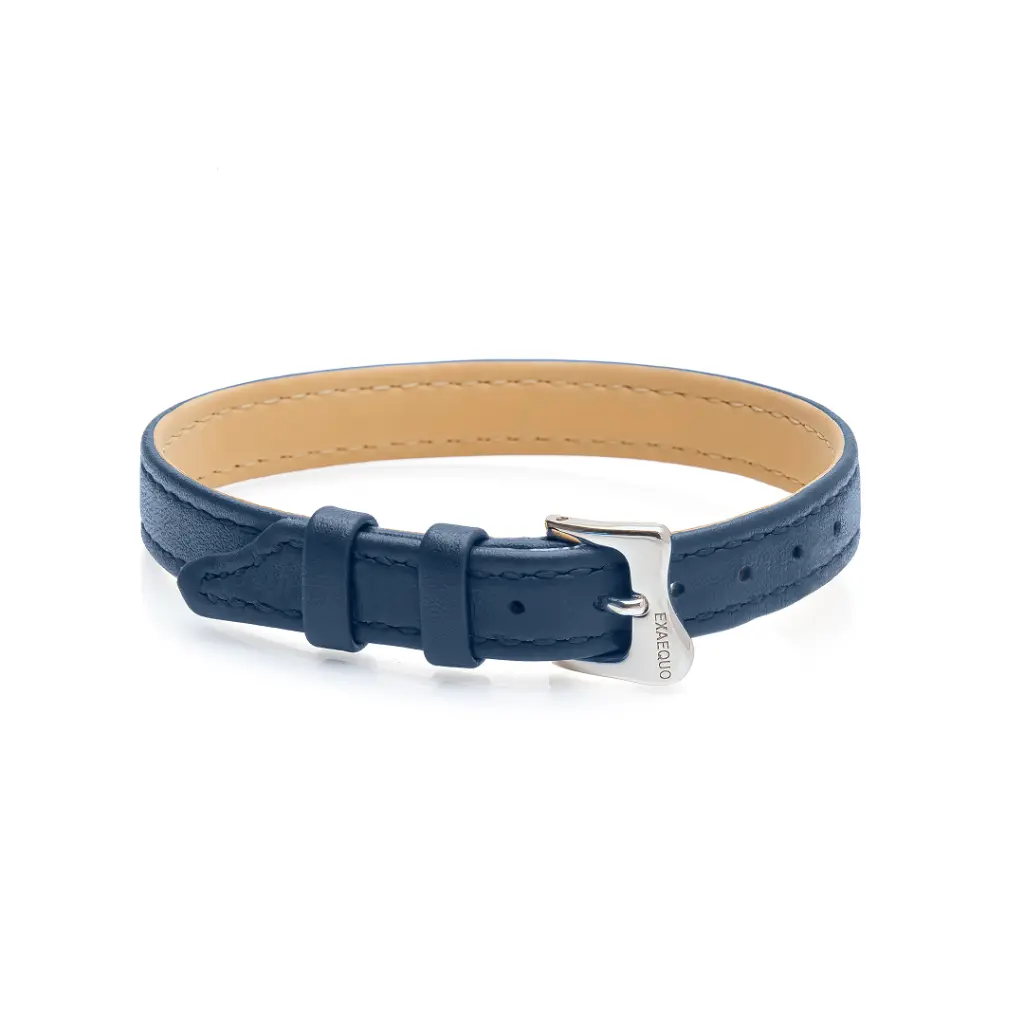 [EX10.57.1.0.S.1.4] Seconda Pelle Bracelet Flat Blue (S)