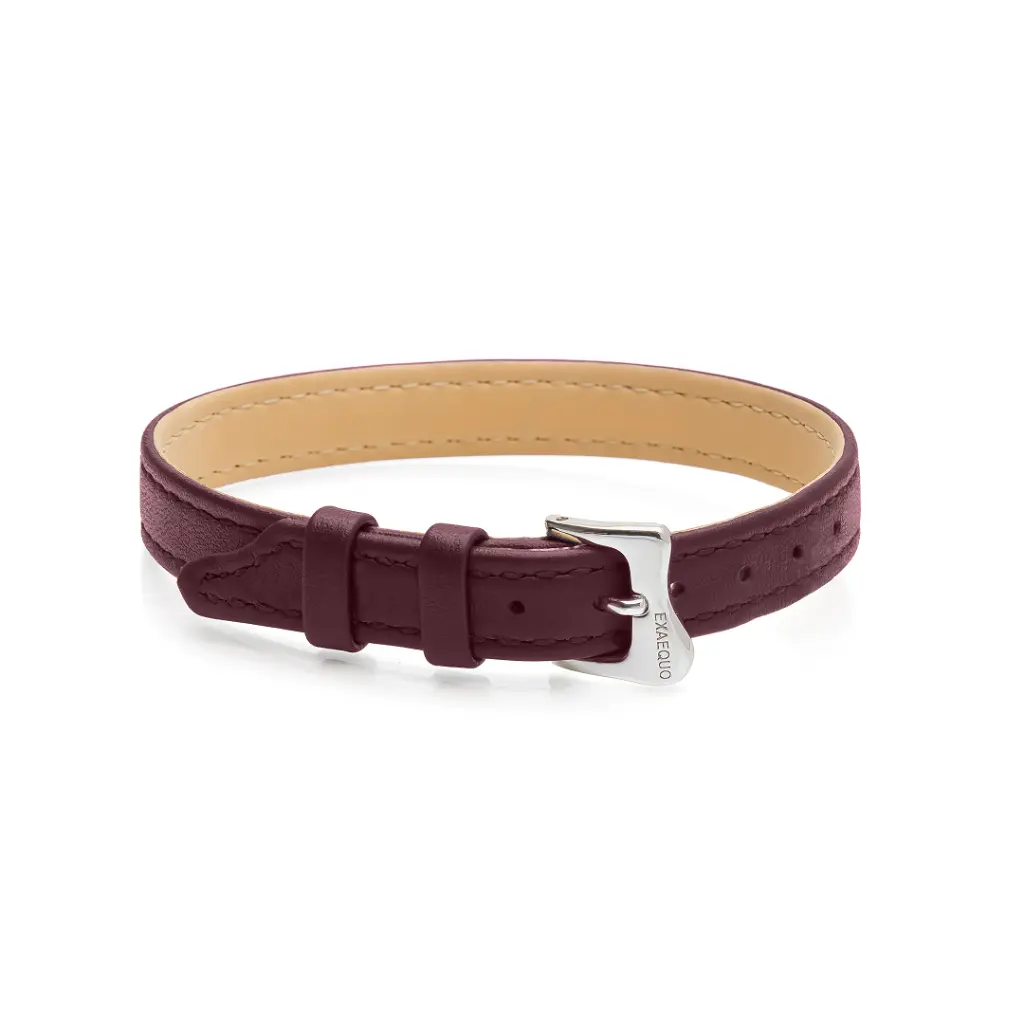 [EX10.57.1.0.S.1.6] Seconda Pelle Bracelet Flat Burgundy (S)