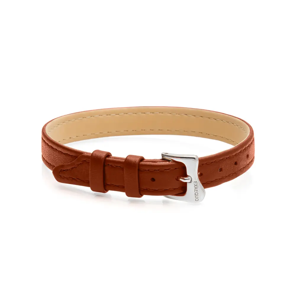 [EX10.57.1.0.S.1.3] Seconda Pelle Bracelet Flat Light Brown (S)