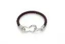 Crochet Leather Bracelet Dark Brown