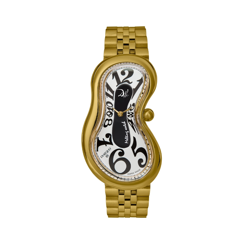 [DEX0002.0055B] Dalì Classic Melting Stainless Steel 316L Black and White PVD Yellow Gold One of 329, bracelet