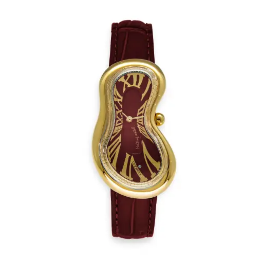 [EX0002.0006] Classic Melting Stainless steel 316L Burgundy - PVD Yellow Gold