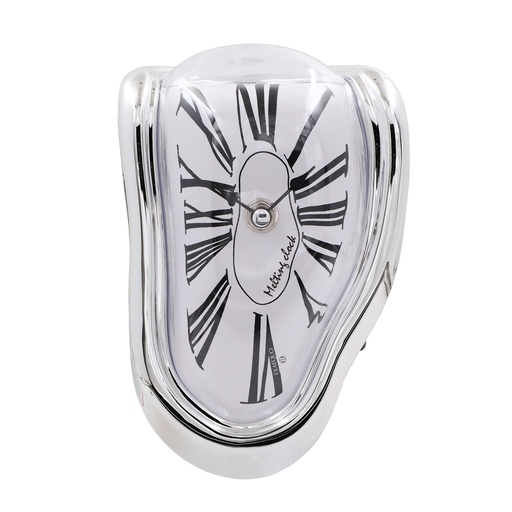 [EX0011.0002] Melting Clock- ABS Silver Color Case - White Dial
