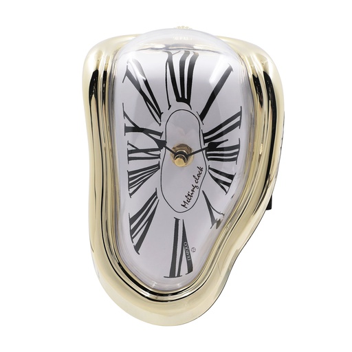 [EX0012.0002] Melting Clock- ABS Gold Color Case - White Dial 