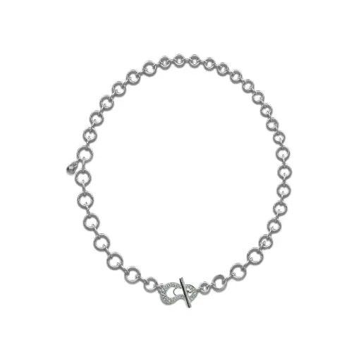 [EX40.23.0.1] T-Bar Necklace White Gold 18K with Diamonds